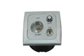 C-line 12 volt contactdoos met antenne en satelliet aansluiting met opal afdekraam grijs - verpakt