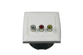 C-line video en audio contactdoos met opal afdekraam wit