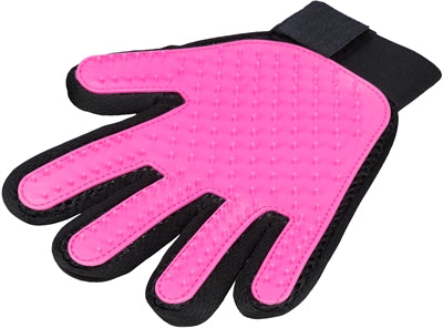 Trixie vachtverzorgingshandschoen mesh-materiaal tpr roze zwart