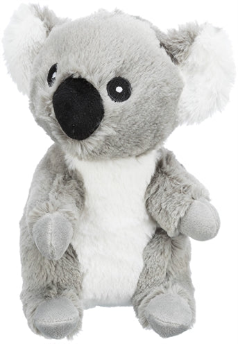 Trixie, ein Öko-Koalabär aus recyceltem, grauem Plüsch