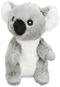 Trixie, ein Öko-Koalabär aus recyceltem, grauem Plüsch