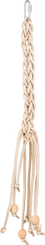 Trixie Spielzeugschnüre aus Leder mit Holzperlen, natürlich