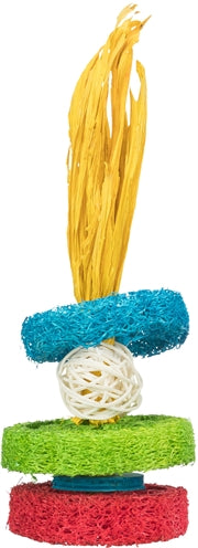 Trixie Luffa Ringe mit einer Rattankugel und einem Griff aus Naturholz