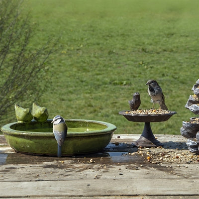 Esschert design vogelbad keramiek groen