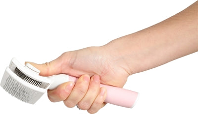 Zolux Anah Slicker Bürste, einziehbar, rosa-weiß