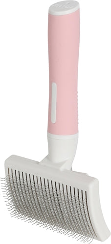 Zolux Anah Slicker Bürste, einziehbar, rosa-weiß