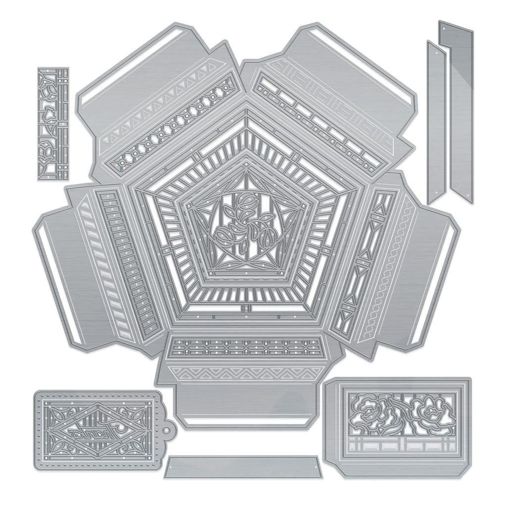 Tonic studios • dimensions die set crystal container pentagon base