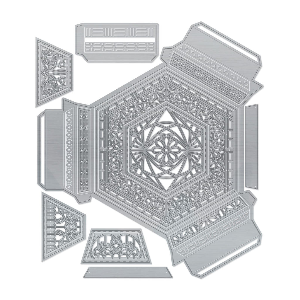 Tonic studios • dimensions die set crystal container hexagon base