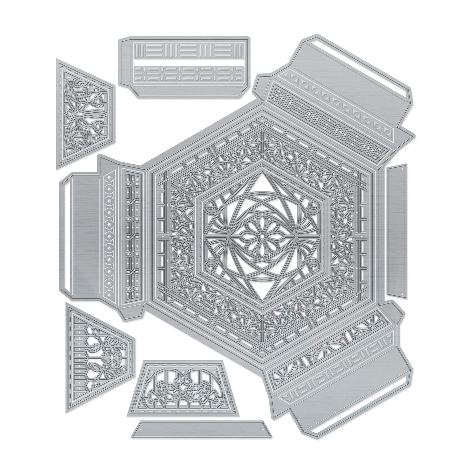 Tonic studios • dimensions die set crystal container hexagon base