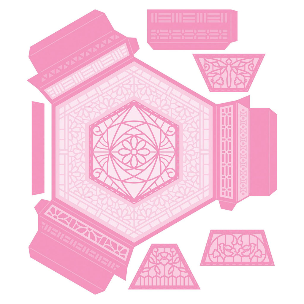 Tonic studios • dimensions die set crystal container hexagon base