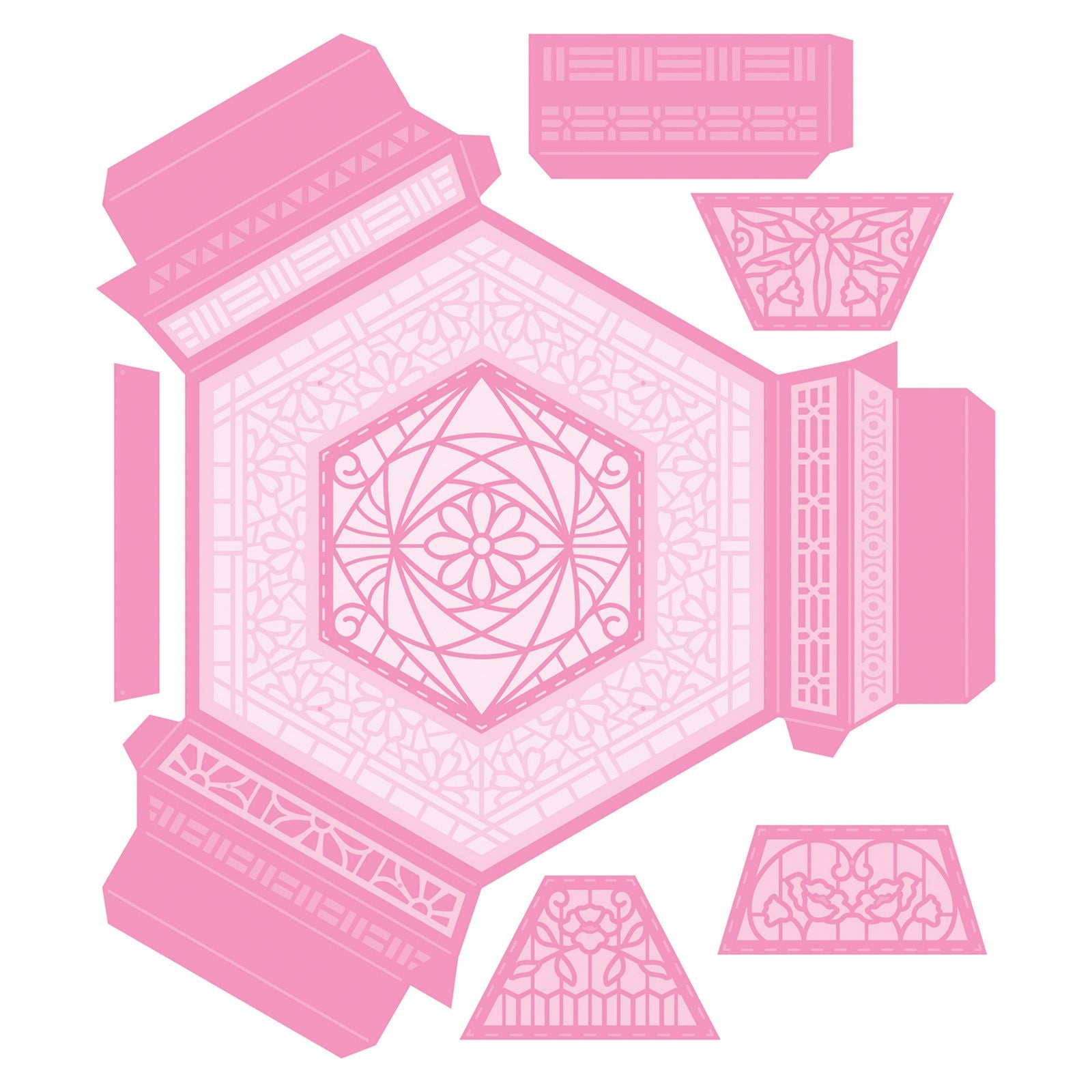 Tonic studios • dimensions die set crystal container hexagon base