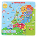 Holzpuzzle-Karte der Niederlande, 13 Teile.