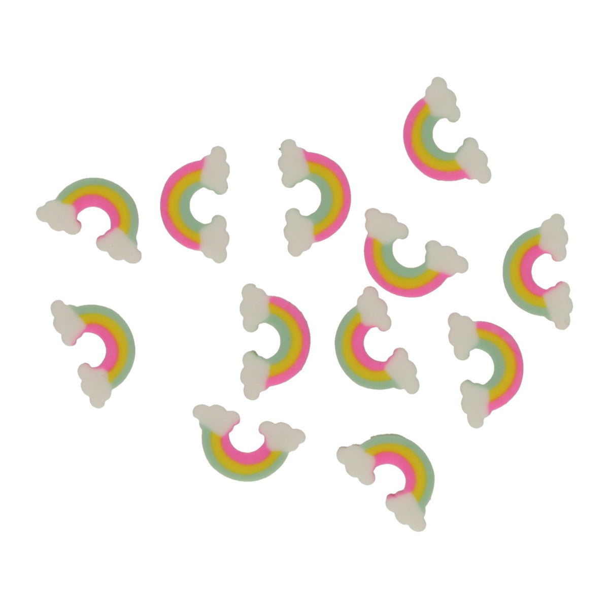 Mini-Radiergummis Regenbogenwolken im Glas, 12 Stück.