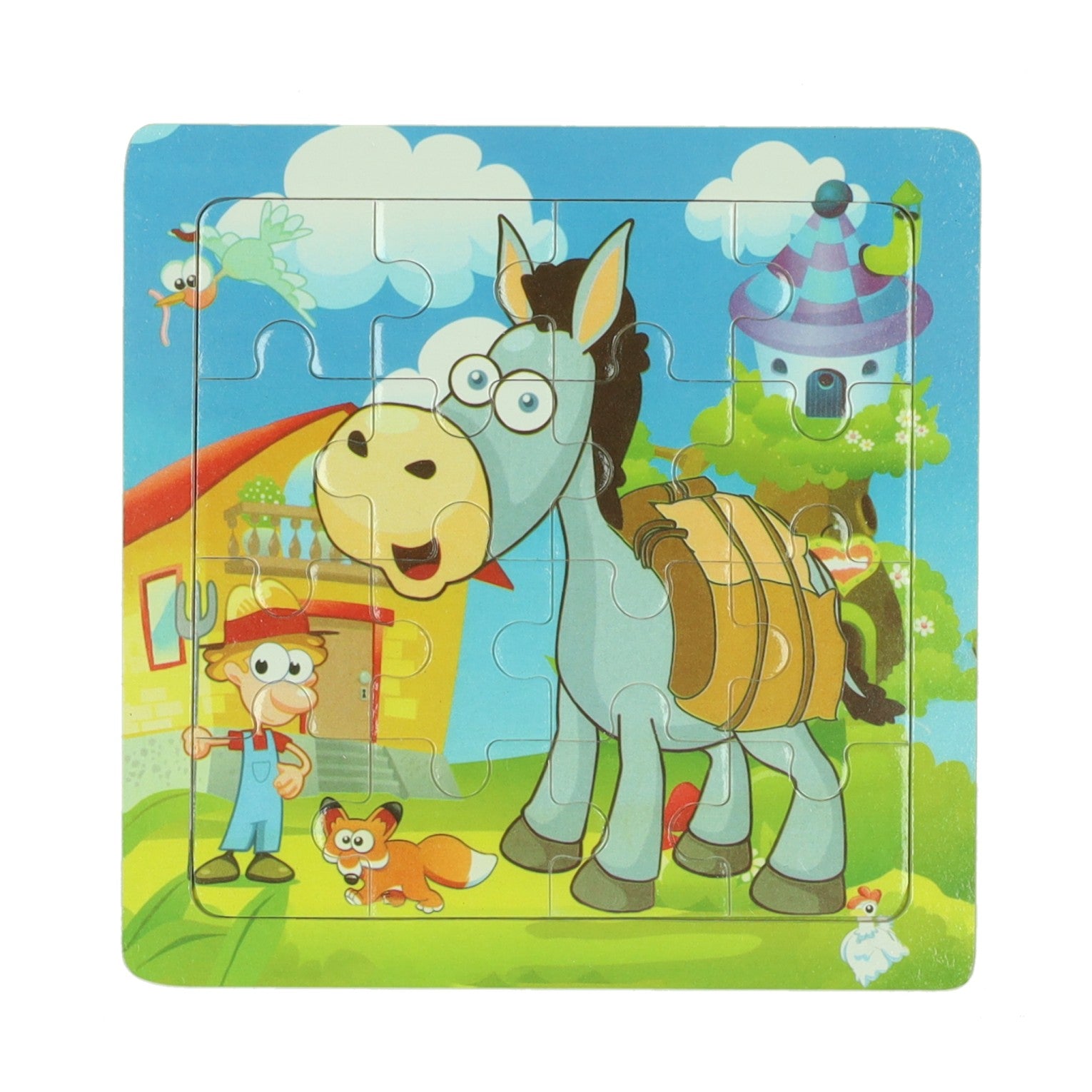 Holzpuzzle Tier, 16 Teile.