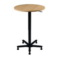 Bach desk round height adjustable beech black hammerer 800x720-1140mm