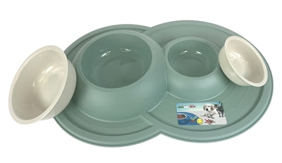 Happy Pet Mad about Pets Futternapf/Trinknapf Vulkan Doppelsalbeigrün