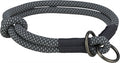 Trixie Hundehalsband, weich, halblang, schwarz-grau