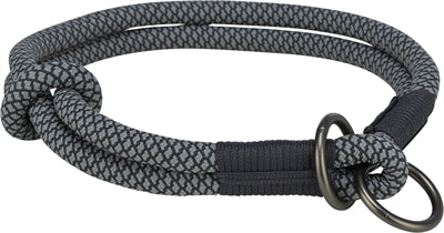 Trixie Hundehalsband, weich, halblang, schwarz-grau