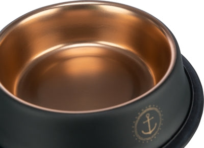 Trixie be nordic voer waterbak rvs rubber zwart brons