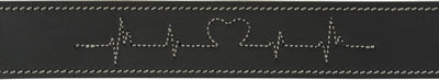 Trixie rustic vetleer halsband hond heartbeat zwart