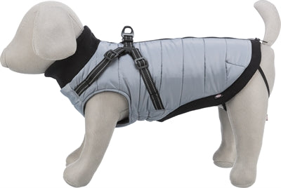 Trixie Hundejacke Pontis mit Geschirr Grau