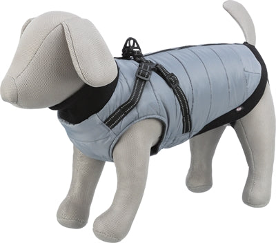 Trixie Hundejacke Pontis mit Geschirr Grau
