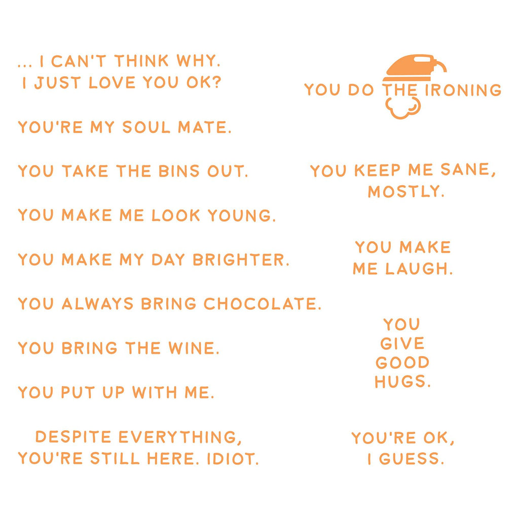 Tonic studios • i love you because stempelset