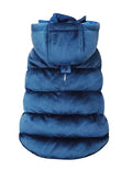 Croci Hundemantel Velveteen Blue auskleidet