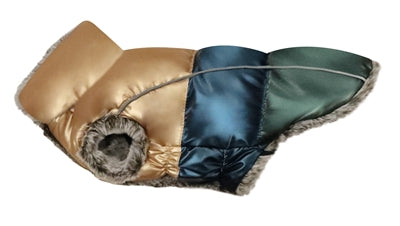 Croci Hundemantel Rhapsody metallic füttert Gold / Blau / Grün