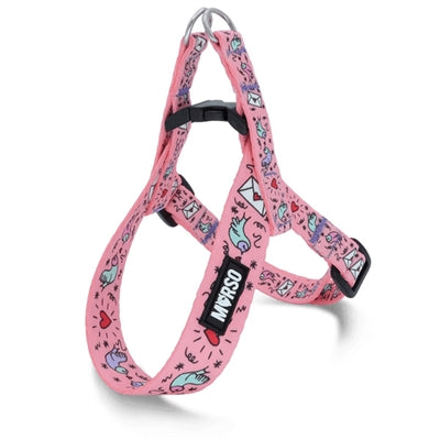Morso Mini-Hundegeschirr, verstellbar, recycelt, Sweet Tweet Pink