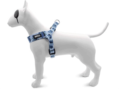 Morso Mini-Hundegeschirr, verstellbar, recycelt, Splash Blue
