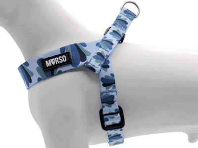 Morso Mini-Hundegeschirr, verstellbar, recycelt, Splash Blue