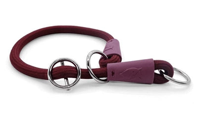 Morso Halb-Slip-Hundehalsband aus weichem, recyceltem Seil, pflaumenfarben