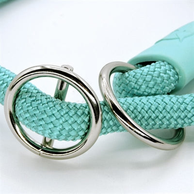 Morso Halbrutschhalsband für Hunde, normales Seil, recycelt, aquamarinblau