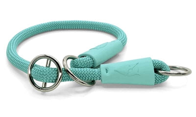 Morso Halbrutschhalsband für Hunde, normales Seil, recycelt, aquamarinblau