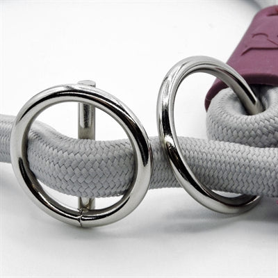 Morso Halb-Slip-Hundehalsband aus weichem, recyceltem Seil, grau