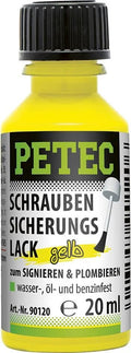 Petec schroefbeveiligingslak safety varnish yellow 20m
