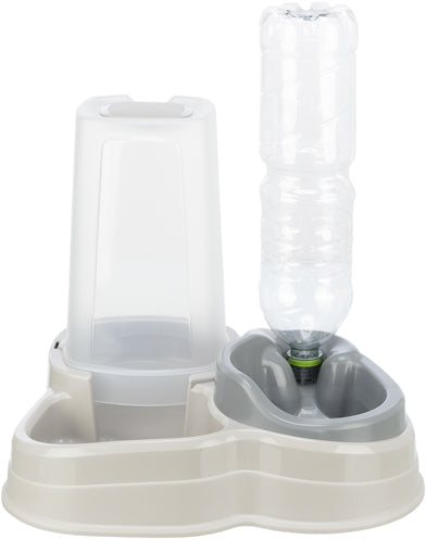 Trixie Futter- und Wasserspender, Kunststoff, grau-taupe