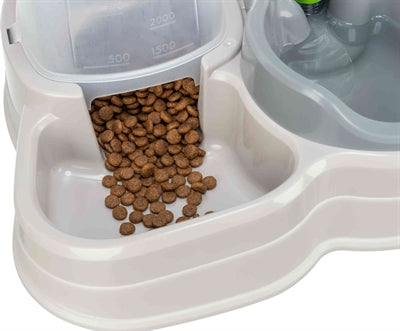 Trixie Futter- und Wasserspender, Kunststoff, grau-taupe