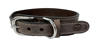 Sazzz Hundehalsband Boho Vintage Leder braun
