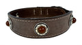 Sazzz Hundehalsband Boho Treasure Stone Vintage Leder Braun