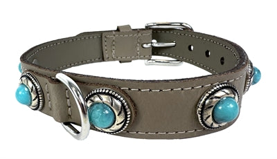 Sazzz Hundehalsband Adventure Stone Leder Taupe