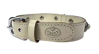 Sazzz Hundehalsband Adventure Stone Ledercreme