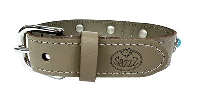 Sazzz Hundehalsband Adventure Stone Leder Taupe