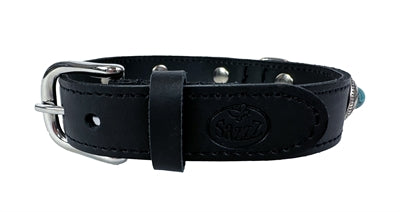 Sazzz Hundehalsband Adventure Stone Leder Schwarz