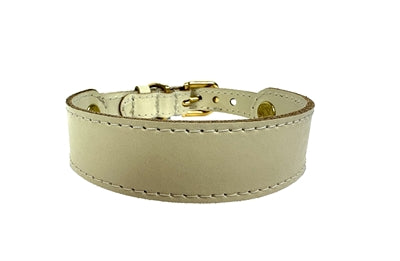 Sazzz Hundehalsband, süßes Leder, Creme
