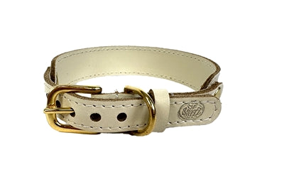 Sazzz Hundehalsband, süßes Leder, Creme