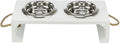 Trixie be Nordic Set Futternapf Wassernapf Holz Edelstahl weiß