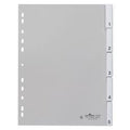 Durable blanco tabbladen a4 grijs 5 tabs pp (polypropeen) rechthoekig 11 gaten 6