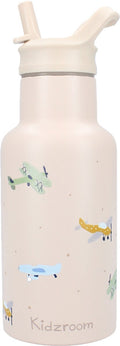 Kidzroom Trinkflasche „Sweet Sips“ Flugzeugmotiv, 350 ml